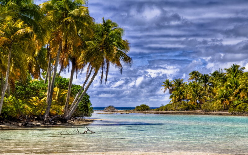 Tropical Island Beach — Blue, Dramatic, Afternoon
