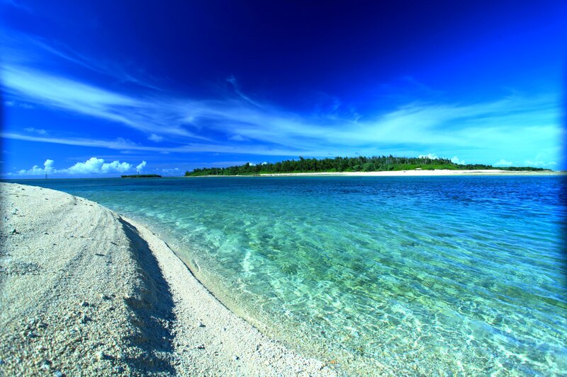 Tropical Island Beach — Blue, Serene, Afternoon, Photograph, Ocean, Sky