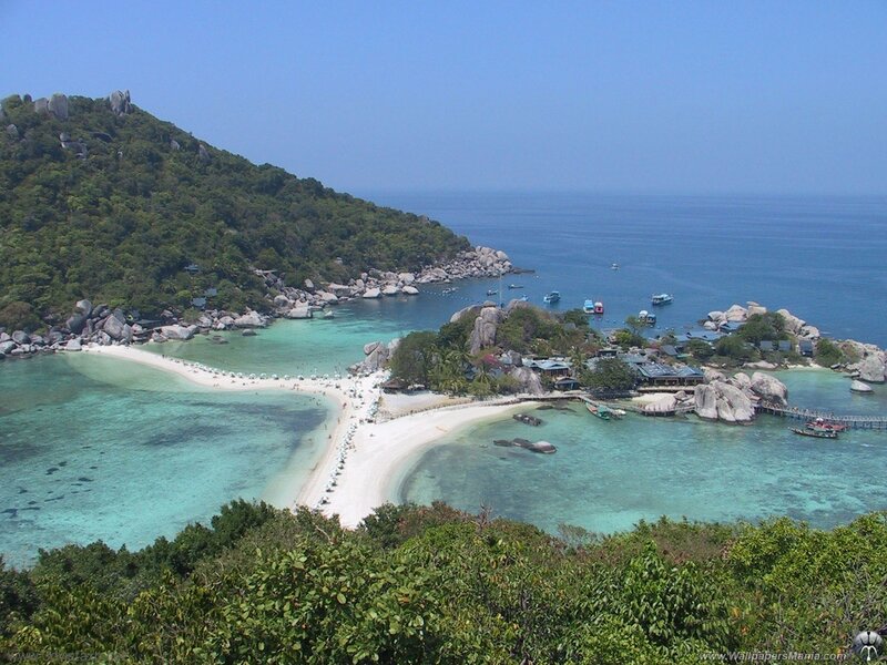 Tropical Island Beach — Blue, Serene, Afternoon, Photograph, Ocean, Trees