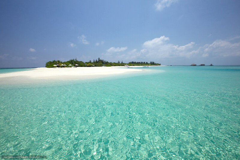 Tropical Island Beach — Blue, Serene, Afternoon, Photograph, White Sand