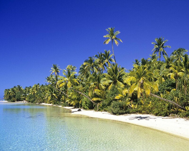 Tropical Island Beach — Blue, Serene
