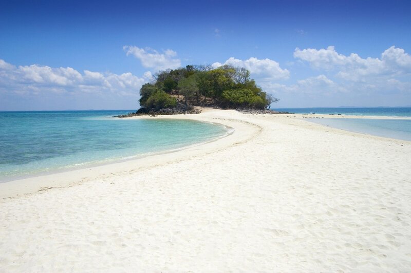tropical island beach scene