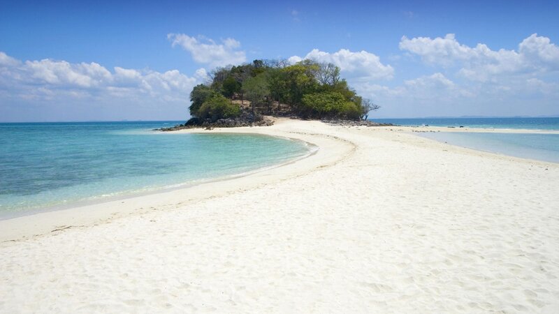 tropical island beach scene