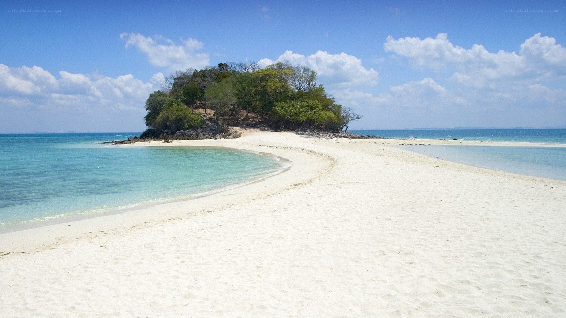 tropical island beach scene
