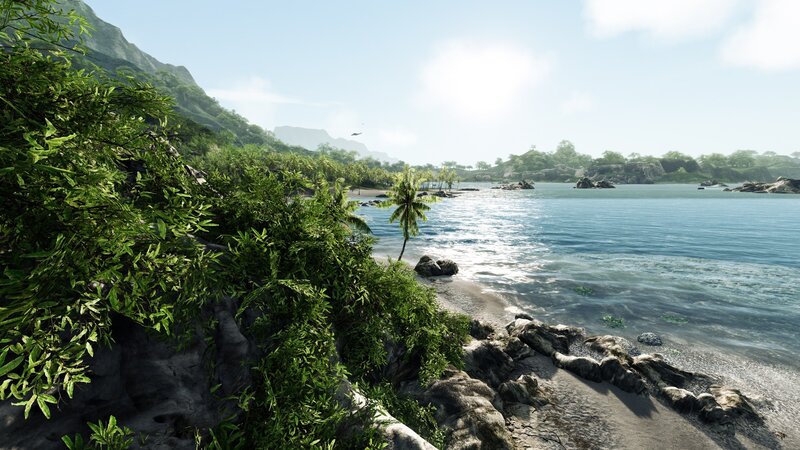 tropical island beach scene