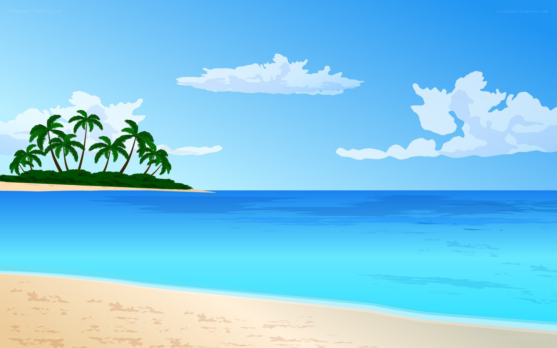 tropical island beach scene