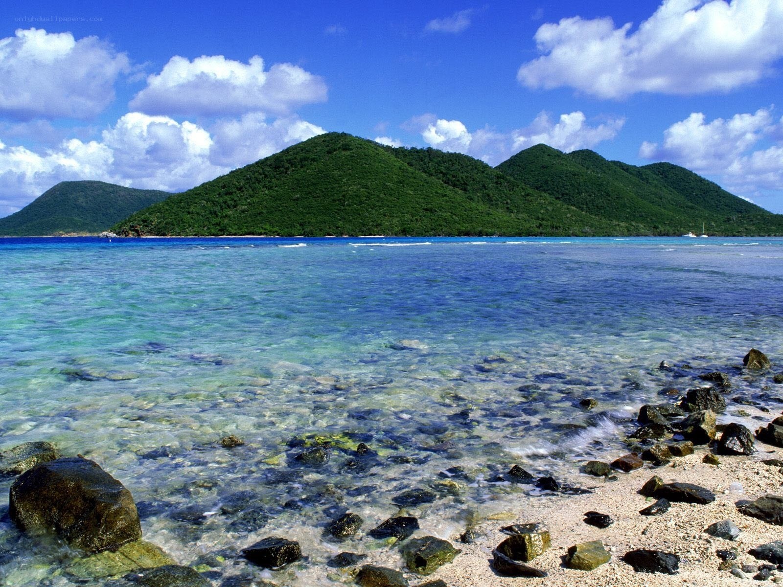 tropical island beach scene