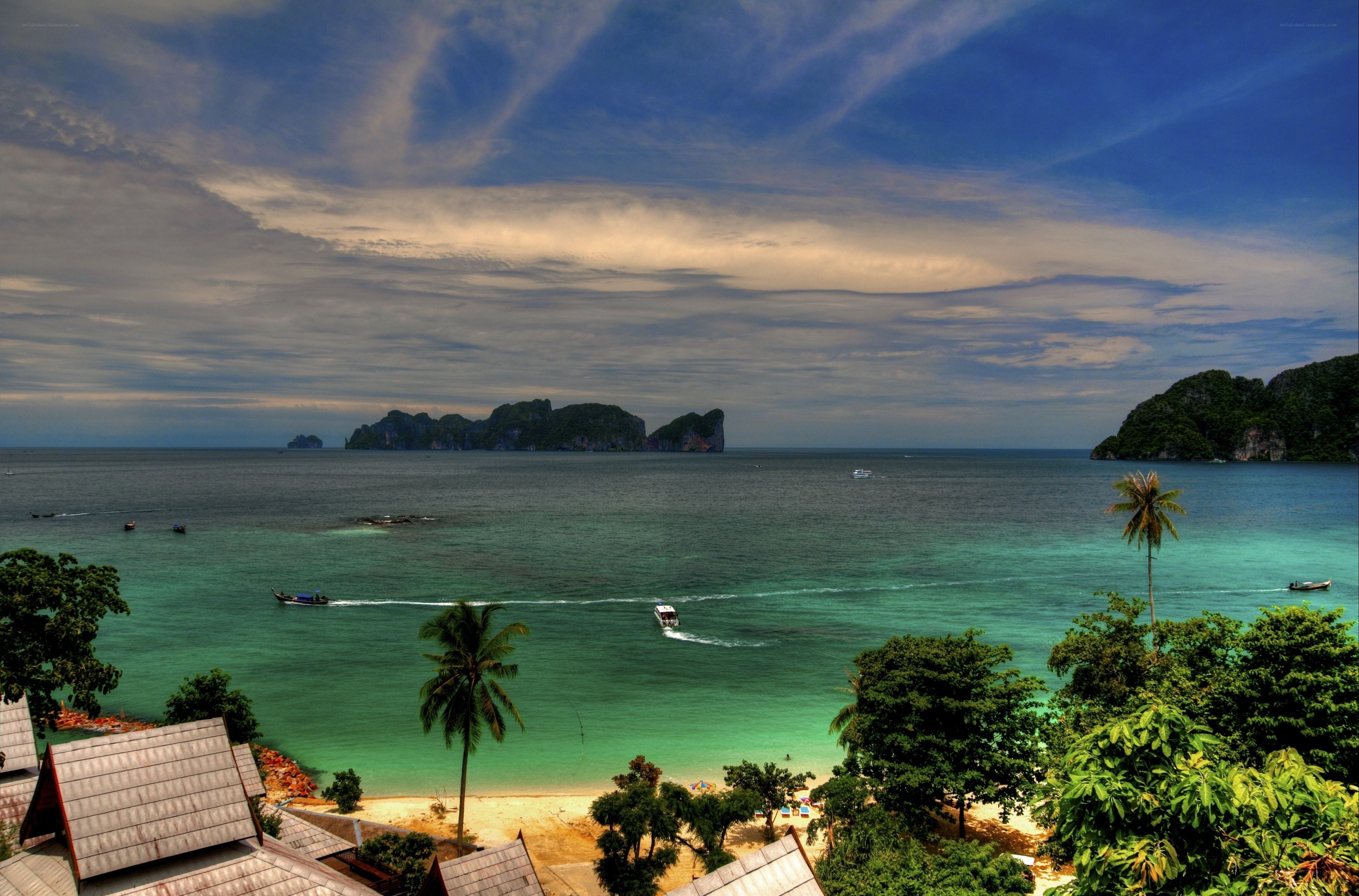tropical island beach view