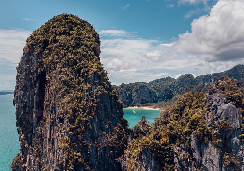 Tropical Island Cliffs — Blue