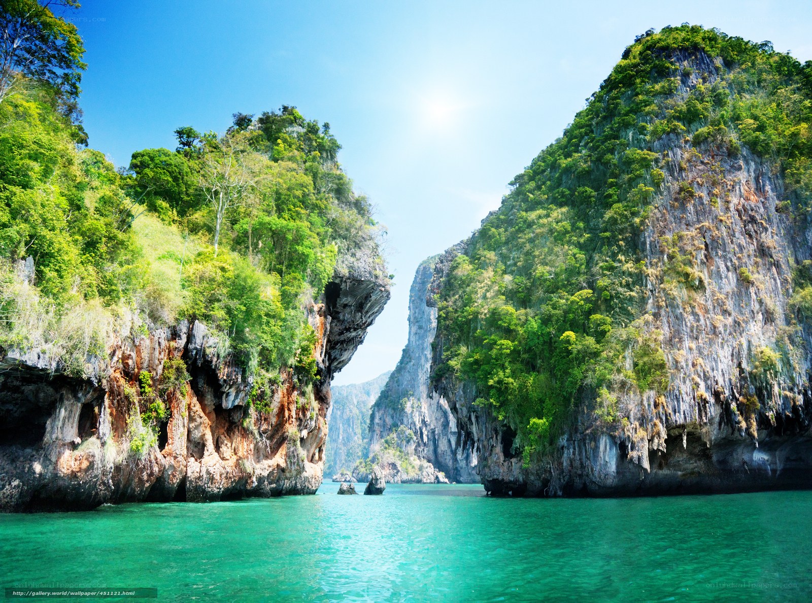tropical island cliffs