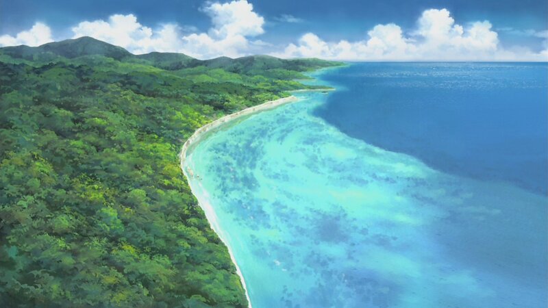 Tropical Island Coastline — Green