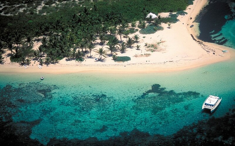 Tropical Island Cove — Blue, Serene, Afternoon, Photograph