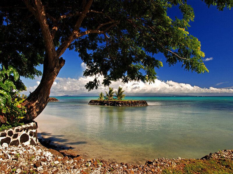 Tropical Island Cove — Blue
