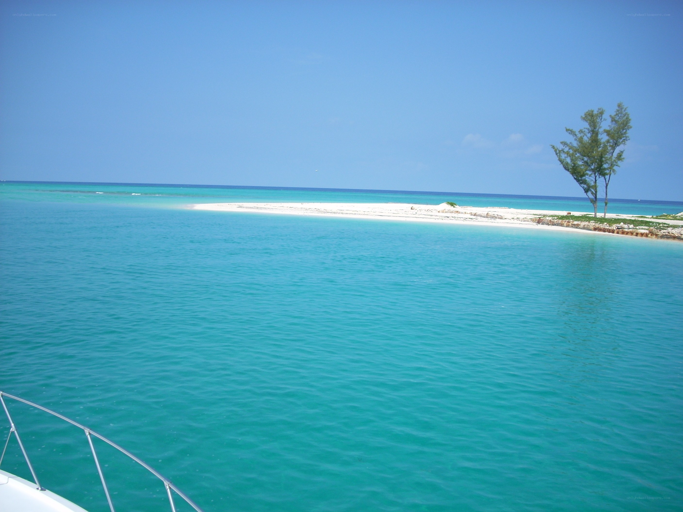 tropical island from boat