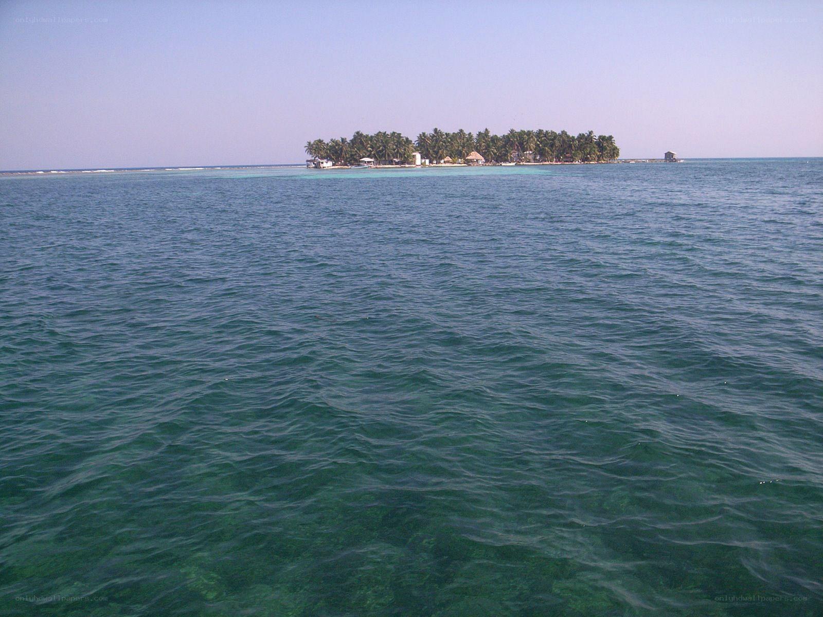 tropical island from the sea