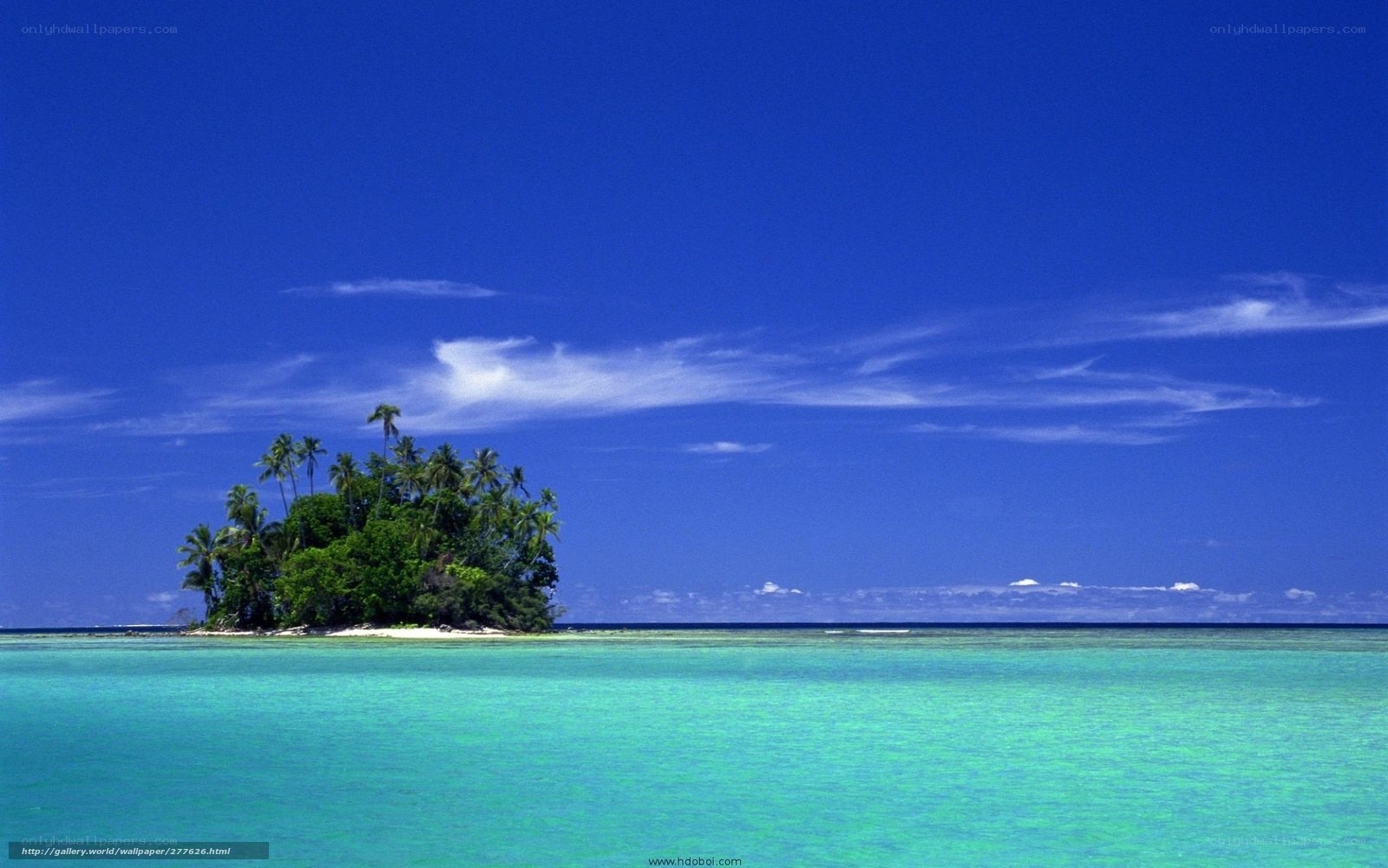 tropical island in blue sea