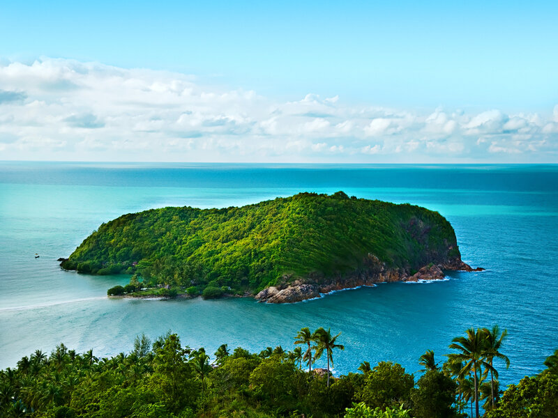 Tropical Island in Ocean — Green