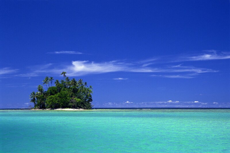 Tropical island in turquoise water