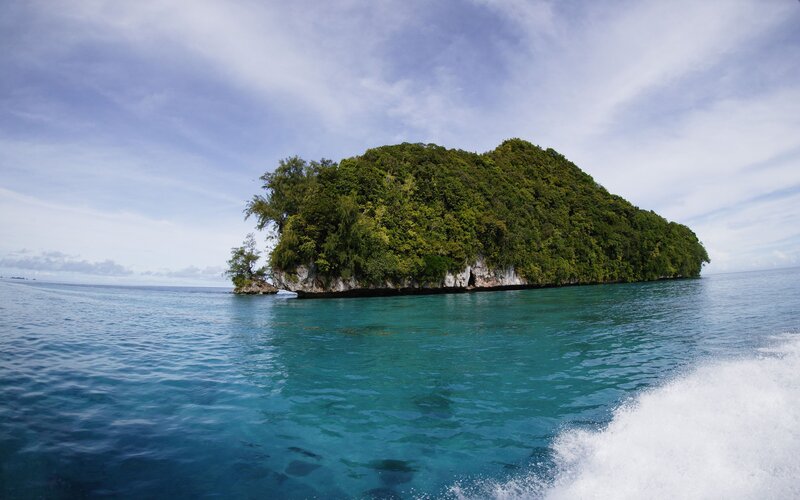 Tropical island in turquoise water