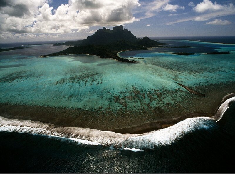 Tropical Island Lagoon — Blue, Dramatic