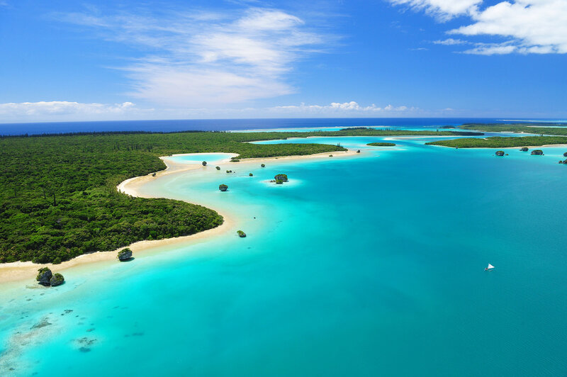 Tropical Island Lagoon — Blue, Serene, Afternoon, Photograph, Beach