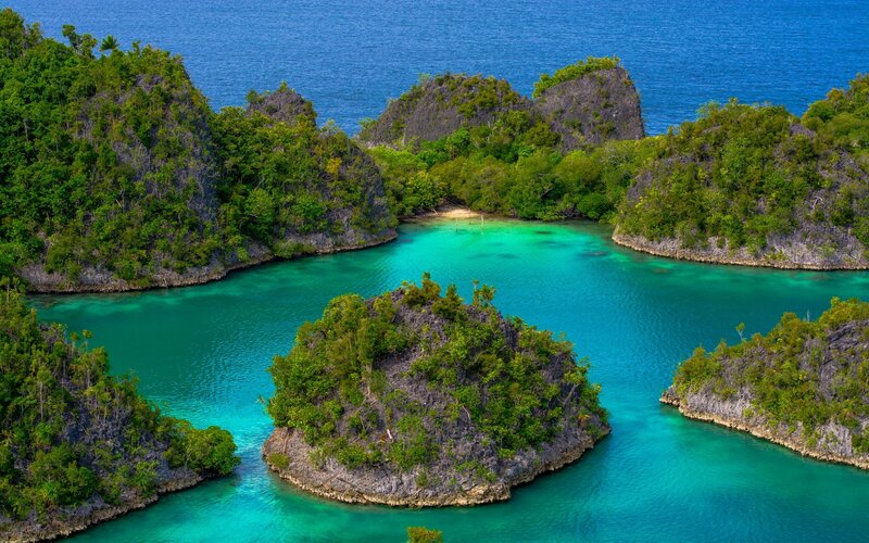 Tropical Island Lagoon — Blue, Serene, Afternoon, Photograph, Islands
