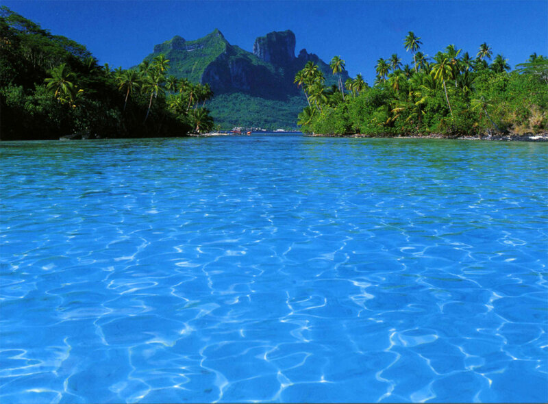 Tropical Island Lagoon — Blue, Serene, Afternoon