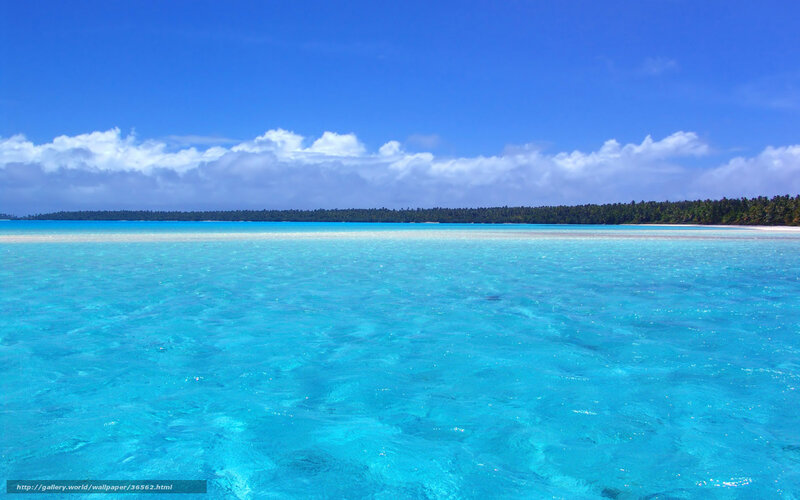 Tropical Island Lagoon — Blue