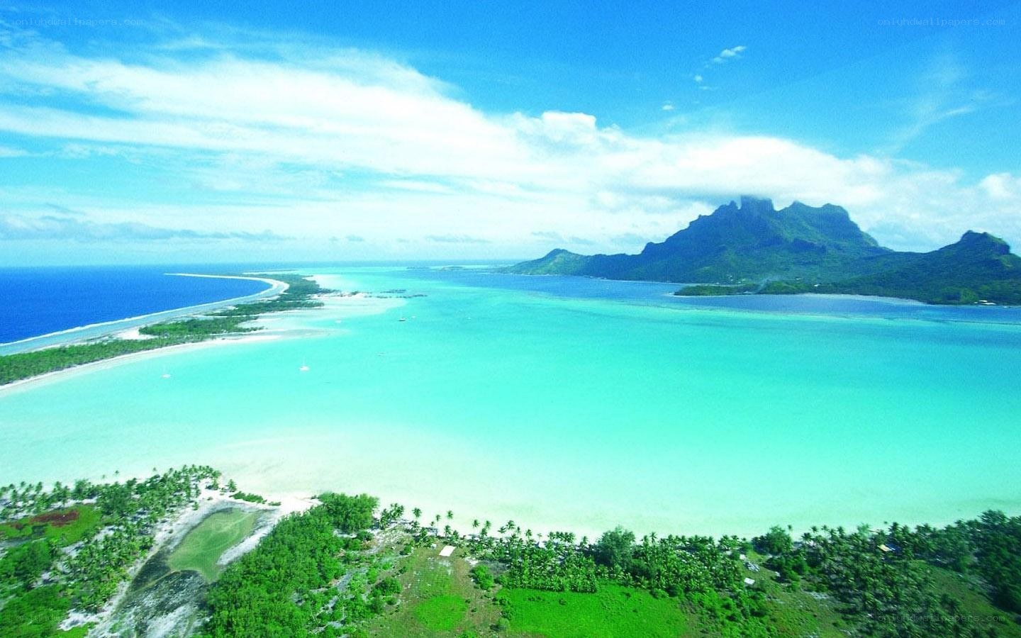 tropical island lagoon view