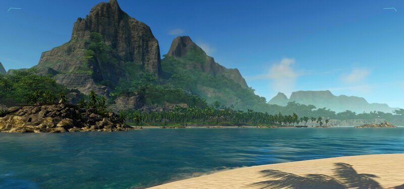 Tropical Island Landscape — Blue, Serene, Afternoon, 3d Render