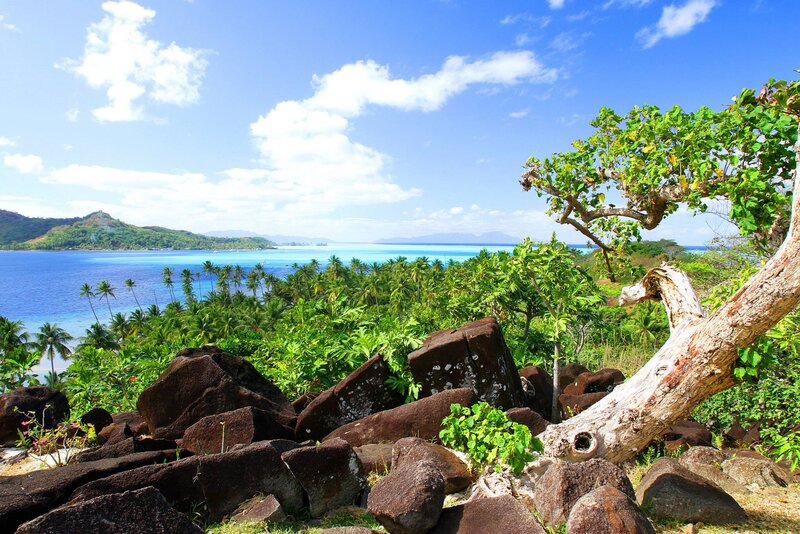 Tropical Island Landscape — Blue, Serene, Afternoon, Photograph, Ocean