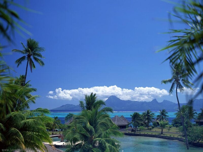 Tropical Island Landscape — Blue, Serene, Afternoon