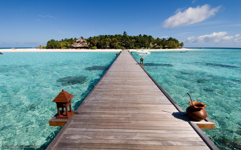 tropical island pier