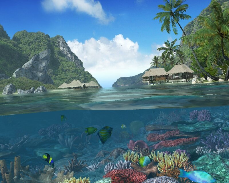 Tropical Island Reef — Blue