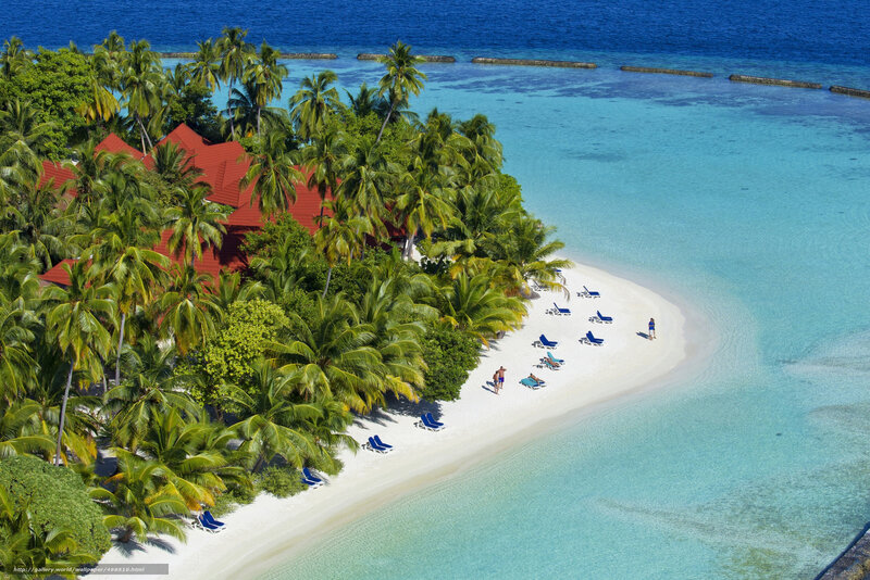 tropical island resort aerial view
