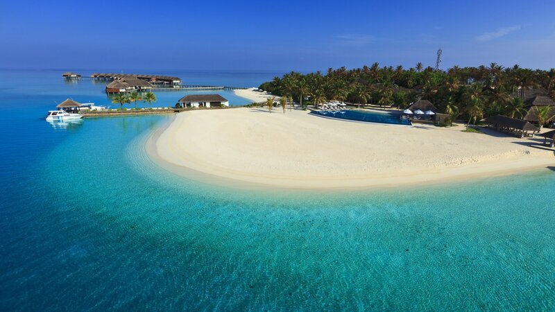 Tropical Island Resort — Blue, Serene, Afternoon, Photograph, Beach