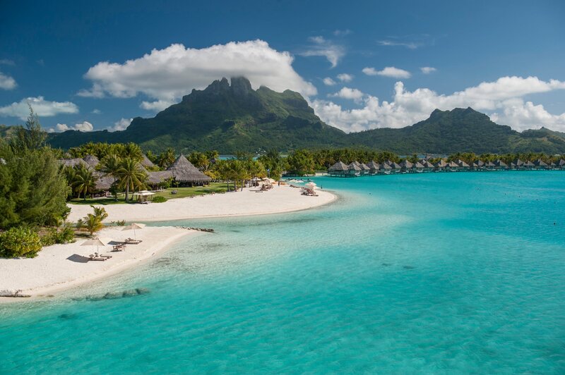 Tropical Island Resort — Blue, Serene, Afternoon, Photograph, Mountain