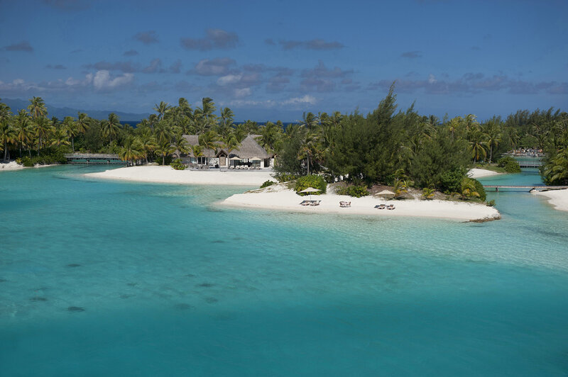 Tropical Island Resort — Blue, Serene, Afternoon, Photograph, Palm Trees, Beach, Ocean
