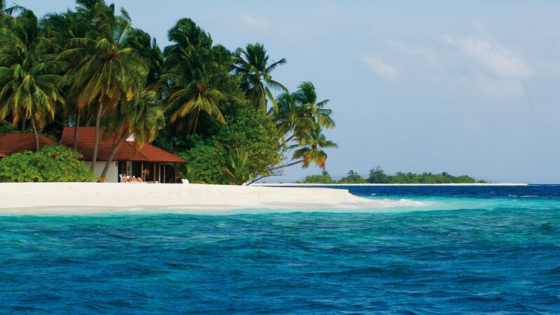 tropical island resort scene