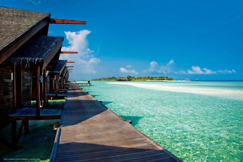 Tropical island resort scene