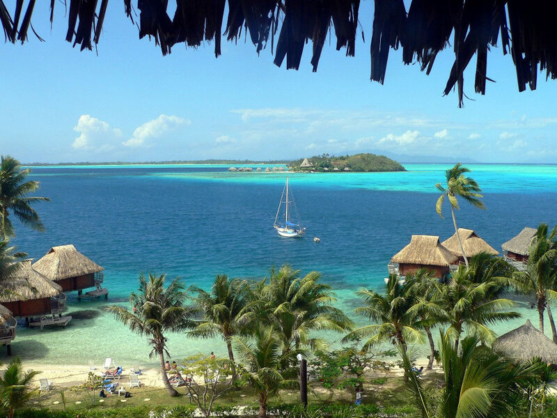 Tropical island resort view