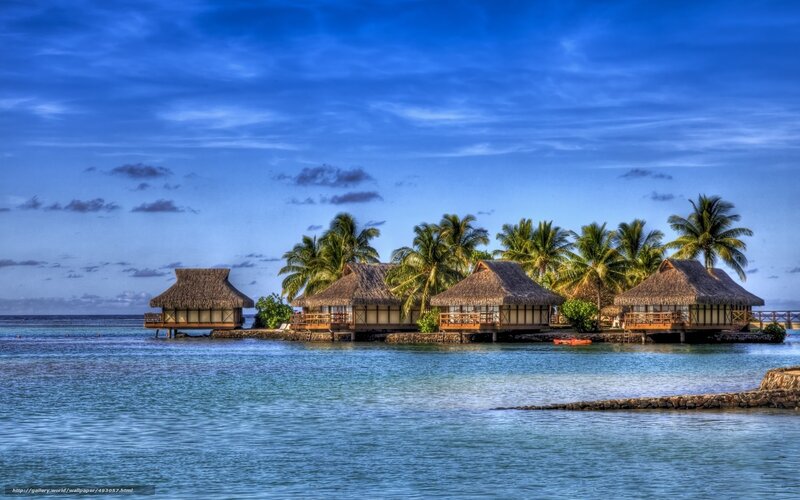 Tropical island resort villas