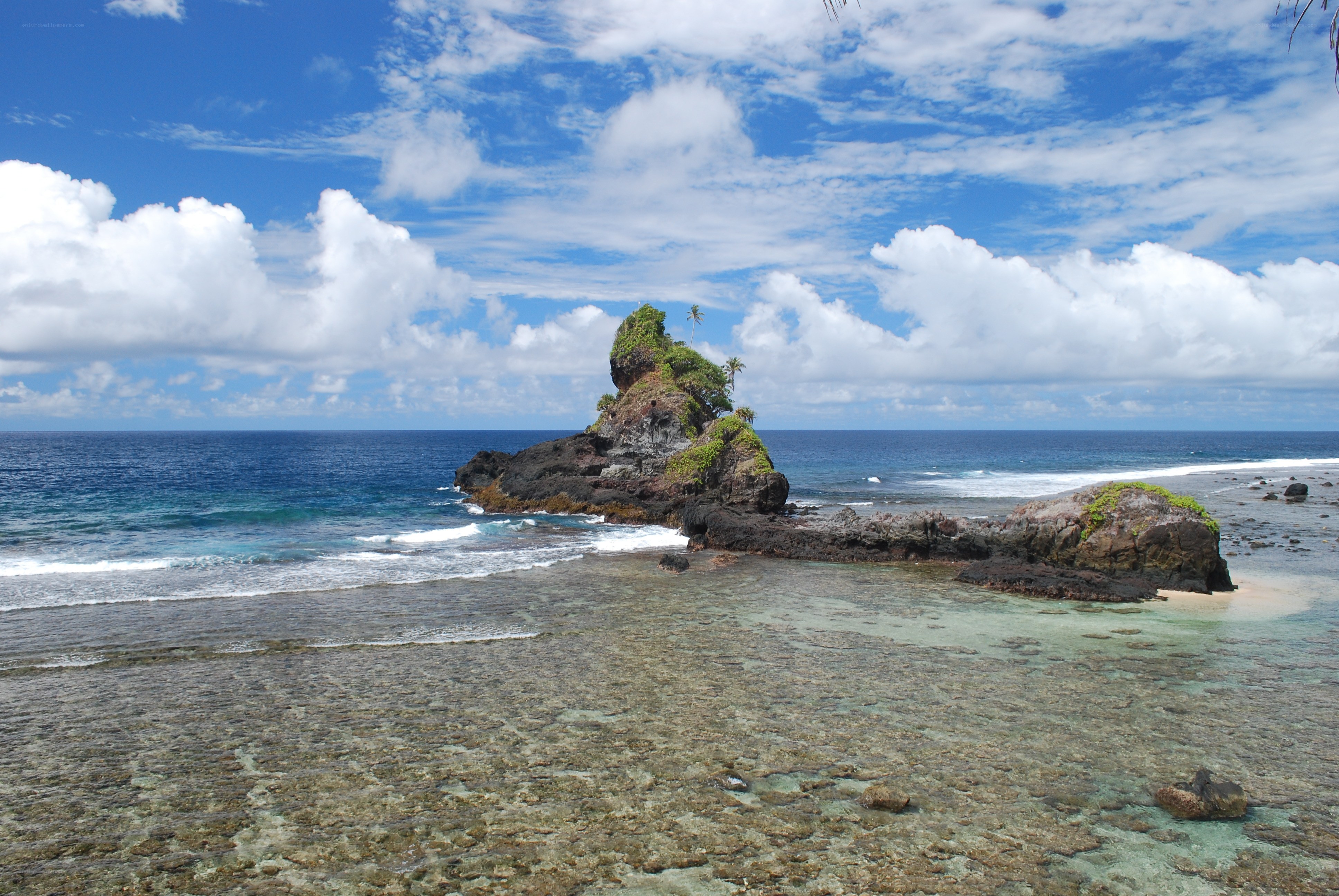 tropical island rock formation