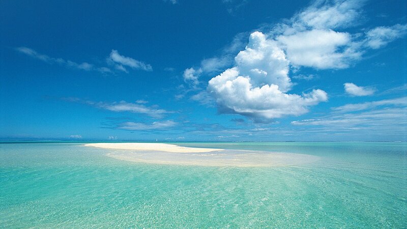 tropical island sandbar