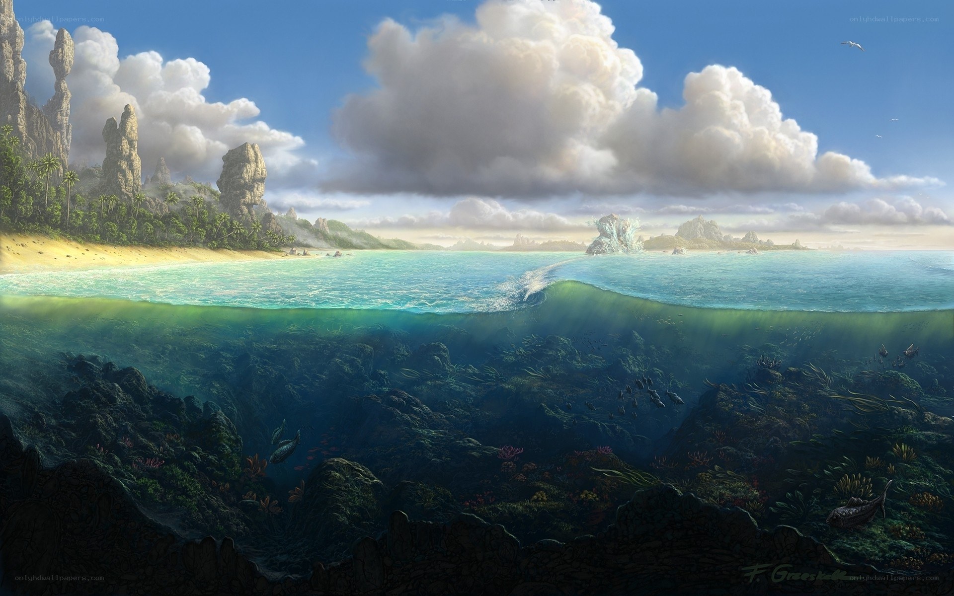 tropical island seascape
