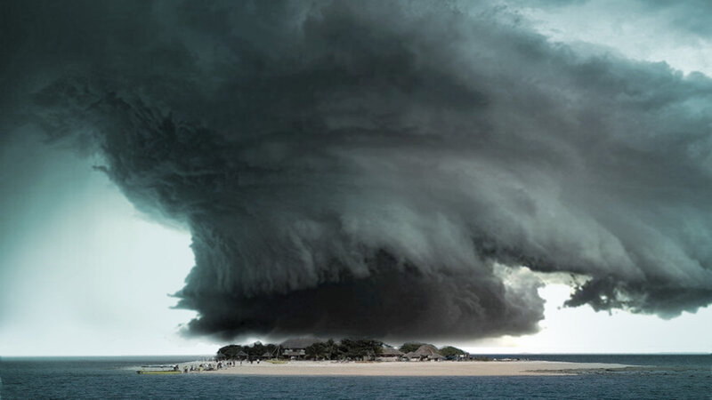 Tropical Island under Storm