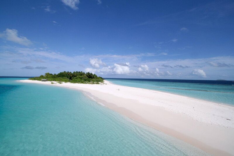 Tropical Island with Beach — Blue, Serene, Afternoon, Photograph