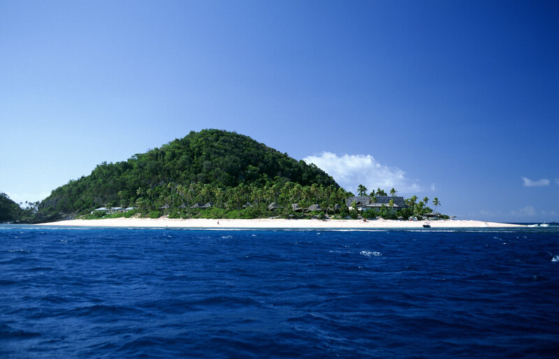 Tropical Island with Beach — Blue