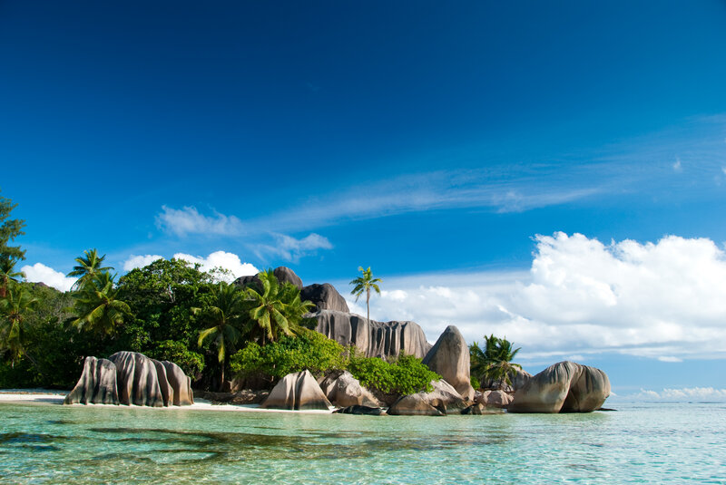 Tropical Island with Boulders — Blue