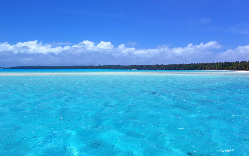 tropical island with clear blue water